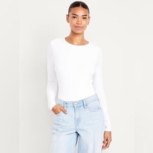 4/$25 SALE GAP Modern Long Sleeve White Bodysuit
